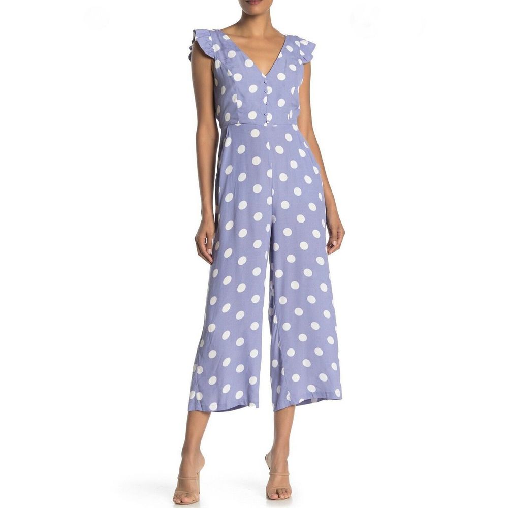 Know One Cares Jumpsuit Sz L Periwinkle Blue NEW